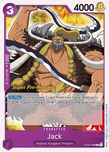 Jack (ST04-008), ST-04: Starter Deck 4 Animal Kingdom Pirates (Super Pre-Release Edition) — One Piece card price