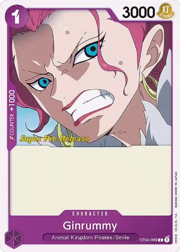 Ginrummy (ST04-009), ST-04: Starter Deck 4 Animal Kingdom Pirates (Super Pre-Release Edition) — One Piece card price