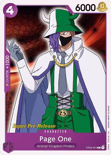 Page One (ST04-012), ST-04: Starter Deck 4 Animal Kingdom Pirates (Super Pre-Release Edition) — One Piece card price