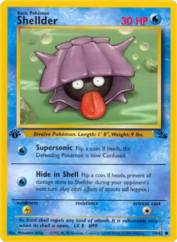 Shellder (54/62), Fossil — Pokémon card price