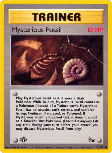 Mysterious Fossil (62/62), Fossil — Pokémon card price