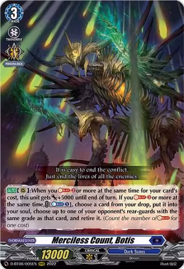 Merciless Count, Botis (D-BT06/005EN), D-BT06: Blazing Dragon Reborn — Vanguard card price
