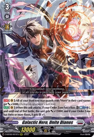 Galactic Hero, Unite Dianos (D-BT06/007EN), D-BT06: Blazing Dragon Reborn — Vanguard card price