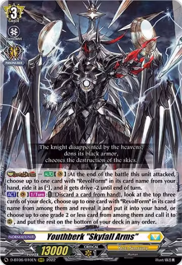 Youthberk "Skyfall Arms" (D-BT06/010EN), D-BT06: Blazing Dragon Reborn — Vanguard card price