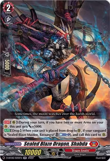 Sealed Blaze Dragon, Shabda (D-BT06/022EN), D-BT06: Blazing Dragon Reborn — Vanguard card price