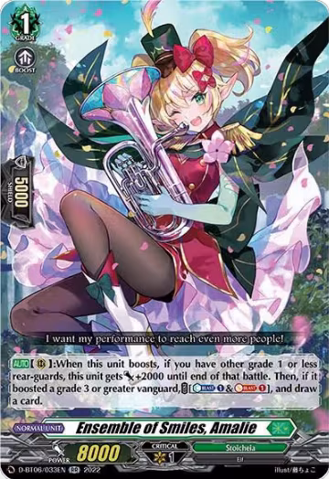 Ensemble of Smiles, Amalie (D-BT06/033EN), D-BT06: Blazing Dragon Reborn — Vanguard card price