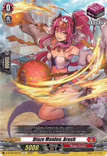 Blaze Maiden, Arush (D-BT06/067EN), D-BT06: Blazing Dragon Reborn — Vanguard card price