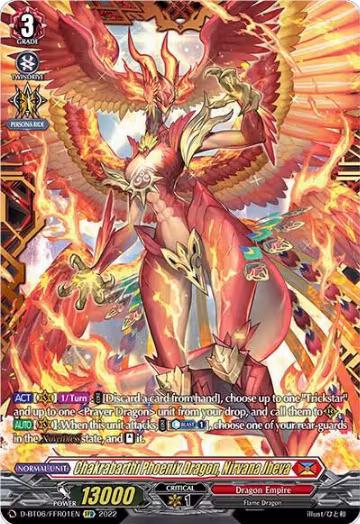 Chakrabarthi Phoenix Dragon, Nirvana Jheva (FFR) (D-BT06/FFR01EN), D-BT06: Blazing Dragon Reborn — Vanguard card price