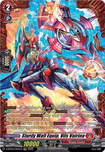 Sturdy Wall Equip, Vils Vairina (FR) (D-BT06/FR21EN), D-BT06: Blazing Dragon Reborn — Vanguard card price