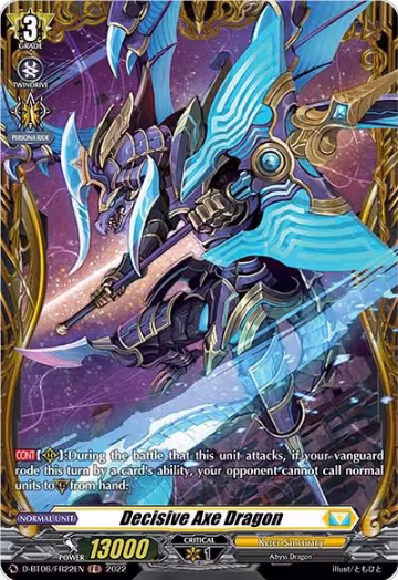 Decisive Axe Dragon (FR) (D-BT06/FR22EN), D-BT06: Blazing Dragon Reborn — Vanguard card price