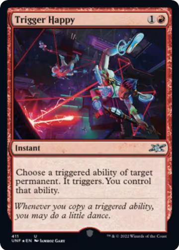 Trigger Happy (Galaxy Foil) (411), Unfinity — Magic card price