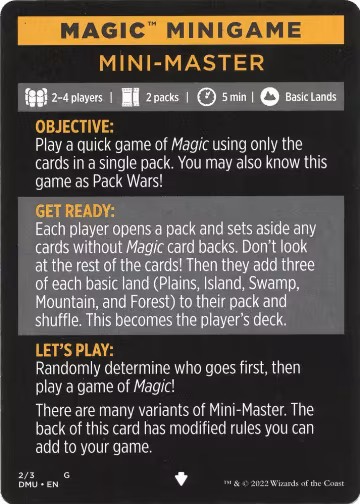 Magic Minigame: Mini-Master (2), Dominaria United — Magic card price