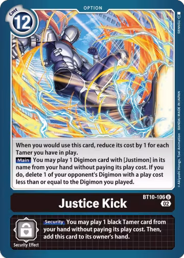 Justice Kick (BT10-106 U), Xros Encounter — Digimon card price