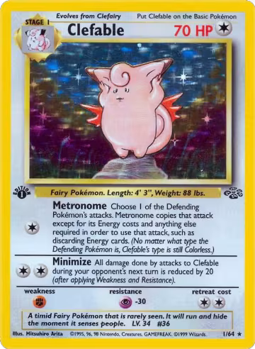 Clefable (1) (01/64), Jungle — Pokémon card price