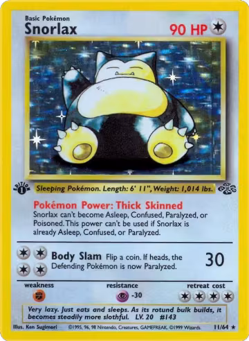 Snorlax (11) (11/64), Jungle — Pokémon card price