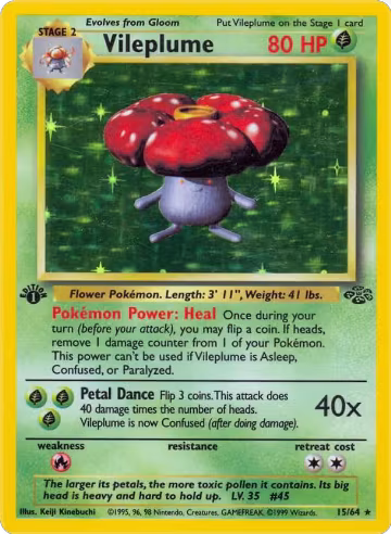 Vileplume (15) (15/64), Jungle — Pokémon card price