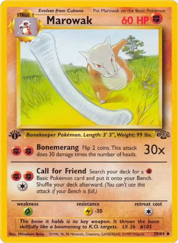 Marowak (39/64), Jungle — Pokémon card price