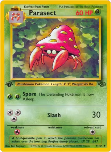 Parasect (41/64), Jungle — Pokémon card price