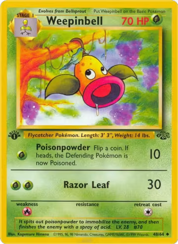 Weepinbell (48/64), Jungle — Pokémon card price