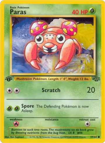 Paras (59/64), Jungle — Pokémon card price