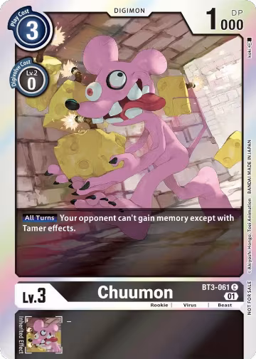 Chuumon (Official Tournament Pack Vol. 7) (BT3-061 C), Release Special Booster 1.0 — Digimon card price