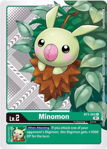 Minomon (Winner Pack Xros Encounter) (BT3-004 U), Release Special Booster 1.5 — Digimon card price