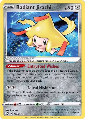 Radiant Jirachi (120/195), Silver Tempest — Pokémon card price