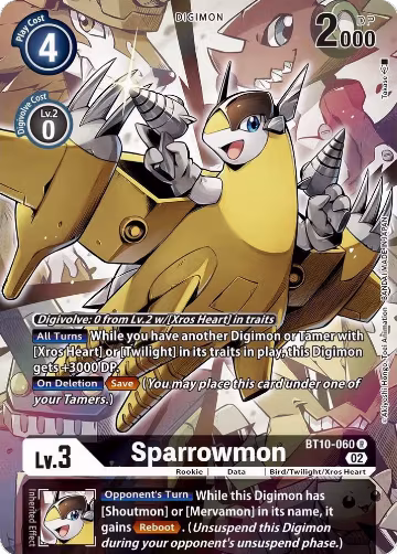 Sparrowmon (Alternate Art) (BT10-060 R), Xros Encounter — Digimon card price