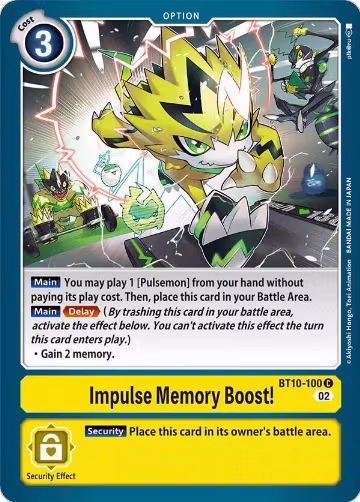 Impulse Memory Boost! (BT10-100 C), Xros Encounter — Digimon card price
