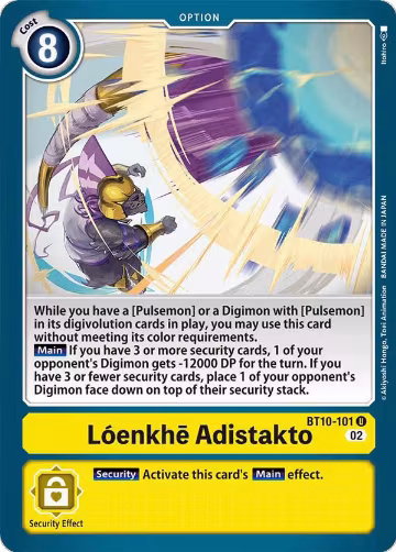 Loenkhe Adistakto (BT10-101 U), Xros Encounter — Digimon card price