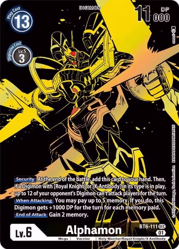 Alphamon (Xros Encounter Ghost Rare) (BT6-111 SEC), Double Diamond — Digimon card price