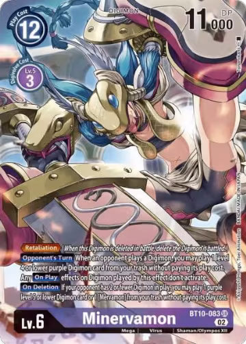 Minervamon (Alternate Art) (BT10-083 SR), Xros Encounter — Digimon card price
