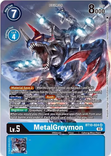 MetalGreymon (Alternate Art) (BT10-024 SR), Xros Encounter — Digimon card price
