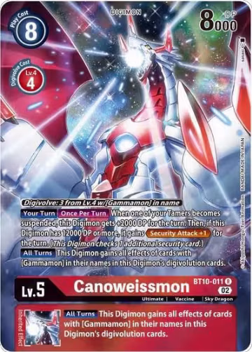 Canoweissmon (Alternate Art) (BT10-011 R), Xros Encounter — Digimon card price