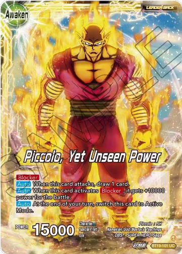 Piccolo // Piccolo, Yet Unseen Power (BT19-101), Fighter's Ambition — DB Super card price