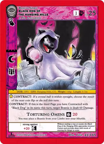 Black Dog Of The Hanging Hills (41/165), Seance: First Edition — MetaZoo card price