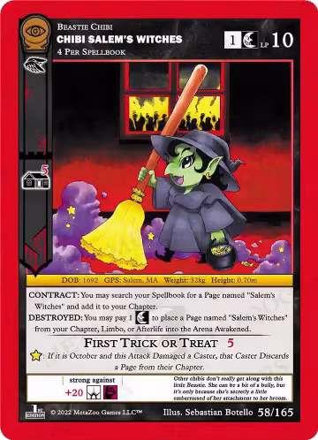 Chibi Salem's Witches (58/165), Seance: First Edition — MetaZoo card price
