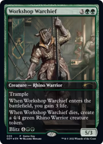 Workshop Warchief (5), Game Day & Store Championship Promos — Magic card price