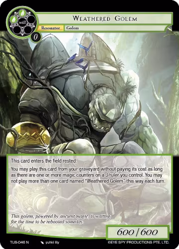 Weathered Golem (TUS-046 N), The Underworld of Secrets — Force of Will card price