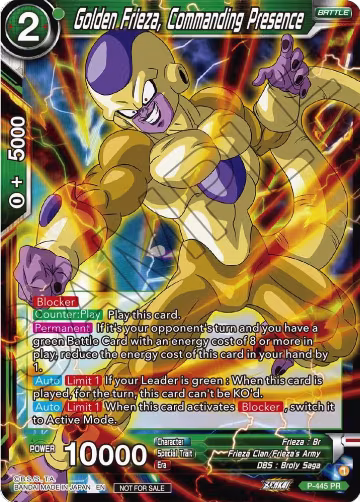Golden Frieza, Commanding Presence (Zenkai Series Tournament Pack Vol.2) (P-445), Tournament Promotion Cards — DB Super card price