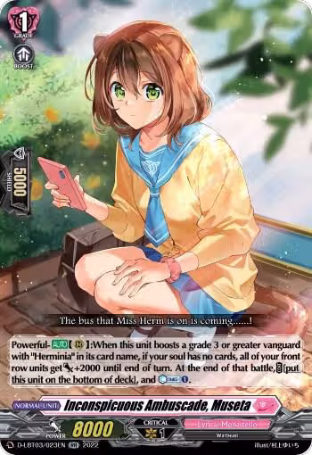 Inconspicuous Ambuscade, Museta (D-LBT03/023EN), D-LBT03: Lyrical Monasterio ~Summertime Memories!~ — Vanguard card price