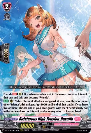 Boisterous High Tension, Roxella (D-LBT03/013EN), D-LBT03: Lyrical Monasterio ~Summertime Memories!~ — Vanguard card price