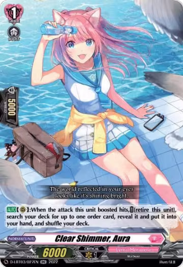 Clear Shimmer, Aura (D-LBT03/027EN), D-LBT03: Lyrical Monasterio ~Summertime Memories!~ — Vanguard card price