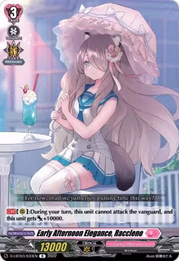 Early Afternoon Elegance, Racclene (D-LBT03/033EN), D-LBT03: Lyrical Monasterio ~Summertime Memories!~ — Vanguard card price