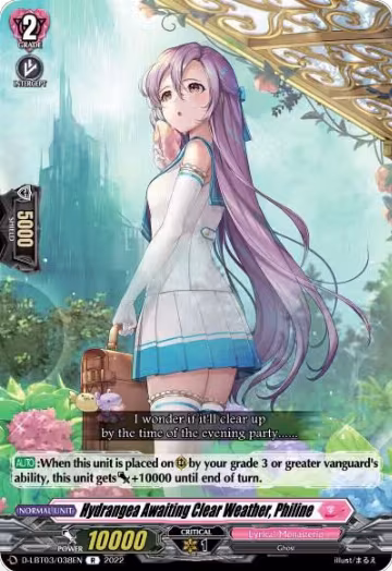 Hydrangea Awaiting Clear Weather, Philine (D-LBT03/038EN), D-LBT03: Lyrical Monasterio ~Summertime Memories!~ — Vanguard card price