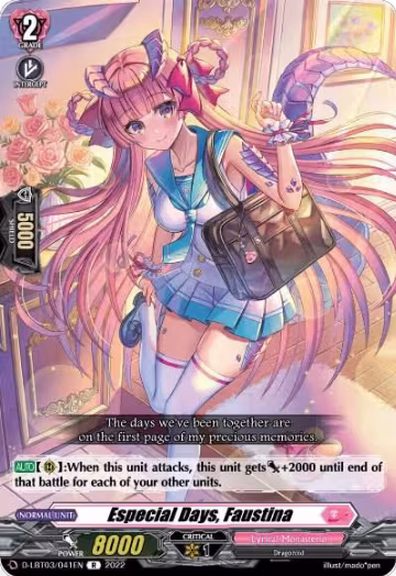 Especial Days, Faustina (D-LBT03/041EN), D-LBT03: Lyrical Monasterio ~Summertime Memories!~ — Vanguard card price