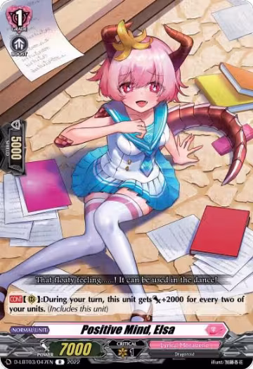 Positive Mind, Elsa (D-LBT03/047EN), D-LBT03: Lyrical Monasterio ~Summertime Memories!~ — Vanguard card price