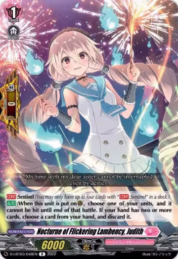 Nocturne of Flickering Lambency, Judith (D-LBT03/048EN), D-LBT03: Lyrical Monasterio ~Summertime Memories!~ — Vanguard card price