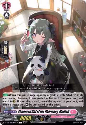 Sheltered Girl of the Pharmacy, Mediell (D-LBT03/079EN), D-LBT03: Lyrical Monasterio ~Summertime Memories!~ — Vanguard card price