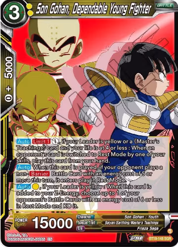 Son Gohan, Dependable Young Fighter (BT19-148), Fighter's Ambition — DB Super card price